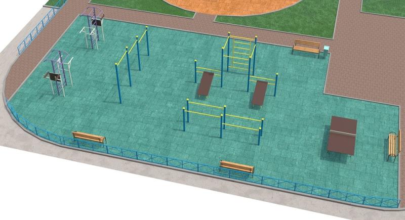 Проект спортивной площадки с столом теннисным в Казани