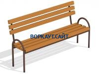 Парковая лавочка со спинкой МАФ 1605 в Казани Парковая лавочка со спинкой МАФ 1605 в Казани