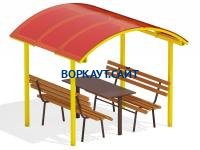 Стол и лавки под навесом МАФ 4005 в Казани