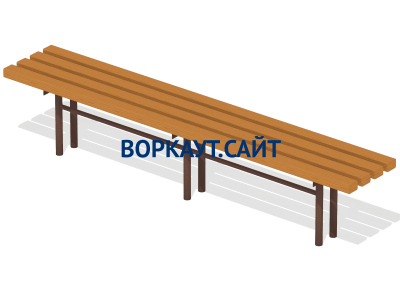 Двухметровая лавочка без спинки 2 м МАФ 1602 в Казани