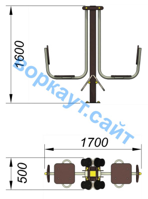 Уличный тренажер "Жим ногами горизонтальный " УТ 003 в Казани