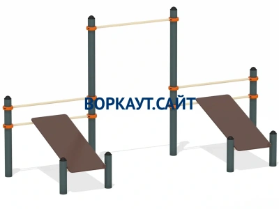 Воркаут с турником и двойной скамьей для пресса ВС-28 в Казани