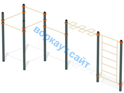 Воркаут турники с шведской стенкой и рукоходом  ВС-21 в Казани