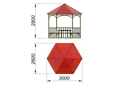 Беседка со столом и лавками МАФ 4121 в Казани