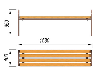 Лавочка парковая МАФ 1603 в Казани