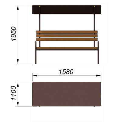 Лавочка под навесом МАФ 1607 в Казани