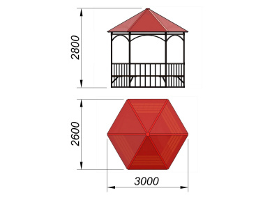 Беседка с лавками и полом МАФ 4122 в Казани