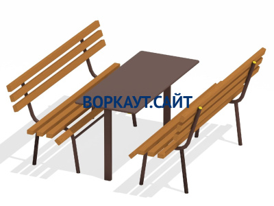 Дачный комплект из 2 лавочек и стола МАФ 1620 в Казани
