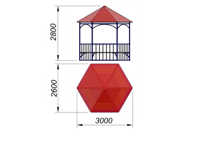Беседка с лавками МАФ 4120 в Казани