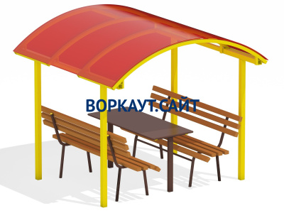 Стол и лавки под навесом МАФ 4005 в Казани